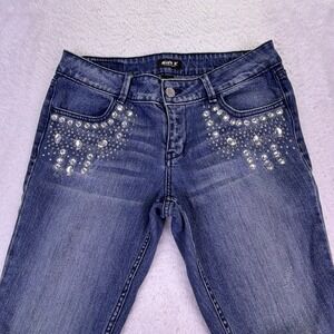 Allen B By Allen Schwartz Skinny Jeans Womens 10 (32x31) Rhinestone Bedazzle